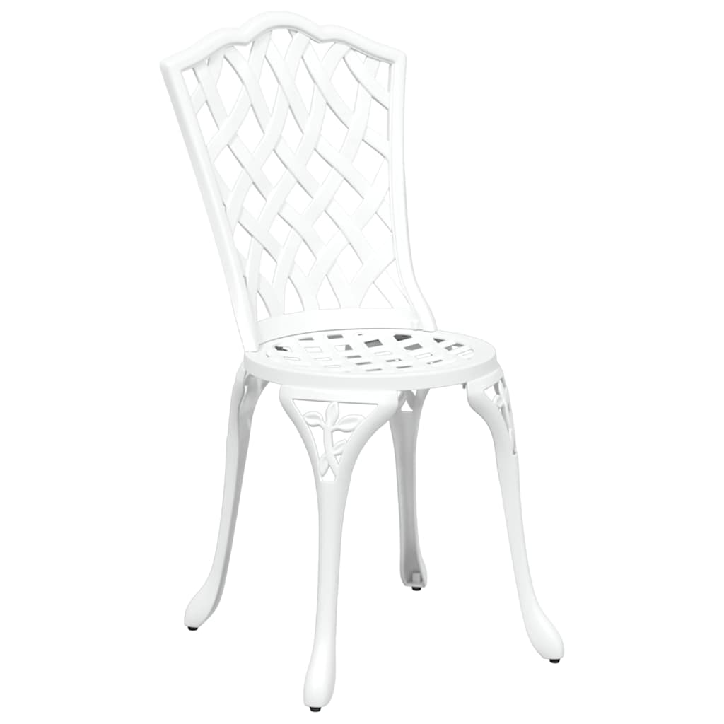 Set da Pranzo per Giardino 5 pcs Bianco Alluminio