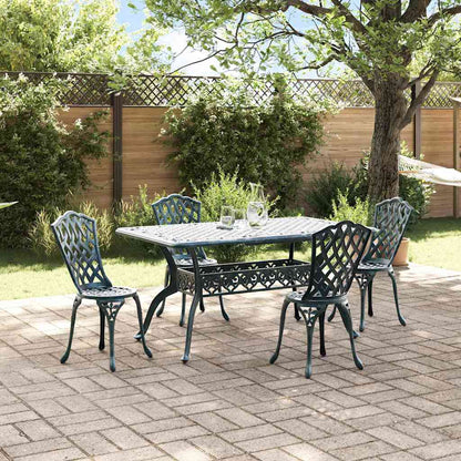 Set da Pranzo per Giardino 5 pcs Verde Alluminio