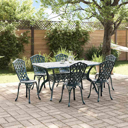 Set da Pranzo per Giardino 7 pcs Verde Alluminio