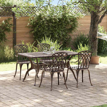 Set da Pranzo per Giardino 5 pcs Bronzo Alluminio