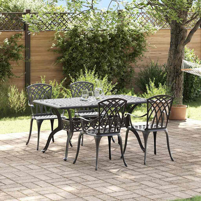 Set da Pranzo per Giardino 5 pcs Nero Alluminio