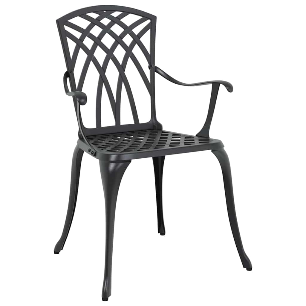 Set da Pranzo per Giardino 5 pcs Nero Alluminio