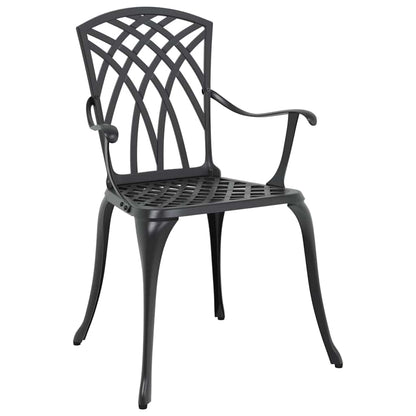 Set da Pranzo per Giardino 5 pcs Nero Alluminio