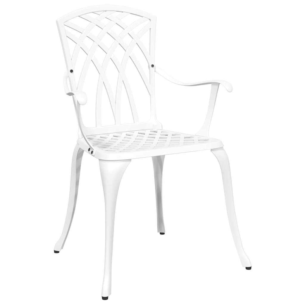 Set da Pranzo per Giardino 5 pcs Bianco Alluminio