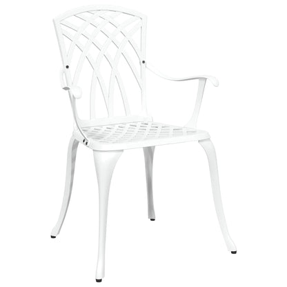 Set da Pranzo per Giardino 5 pcs Bianco Alluminio