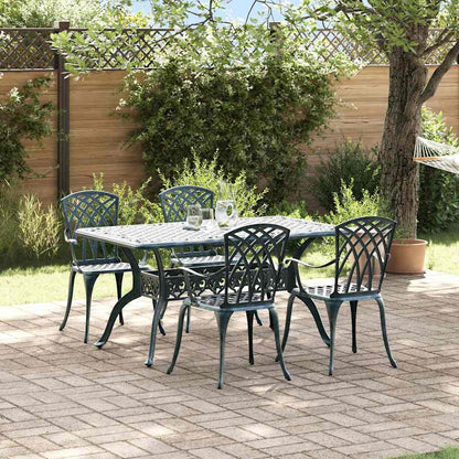Set da Pranzo per Giardino 5 pcs Verde Alluminio