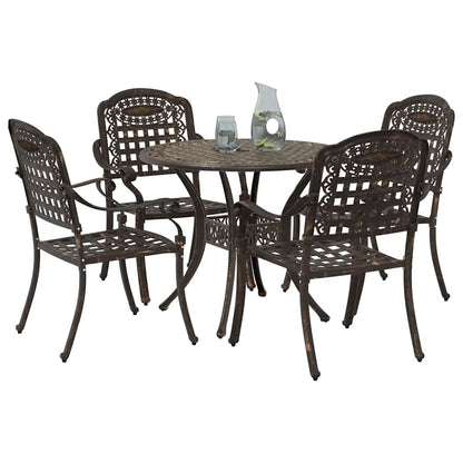 Set da Pranzo per Giardino 5 pcs Bronzo Alluminio