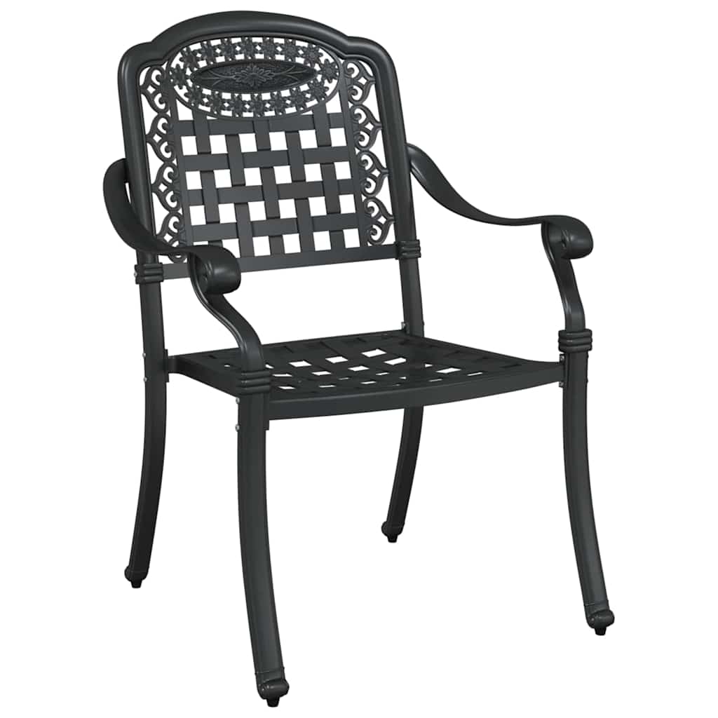 Set da Pranzo per Giardino 5 pcs Nero Alluminio