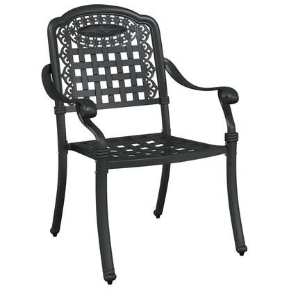 Set da Pranzo per Giardino 5 pcs Nero Alluminio