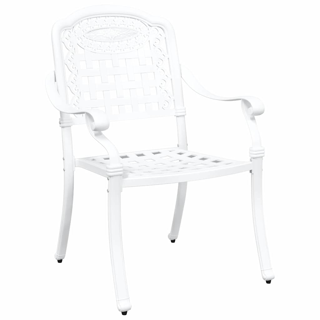 Set da Pranzo per Giardino 5 pcs Bianco Alluminio