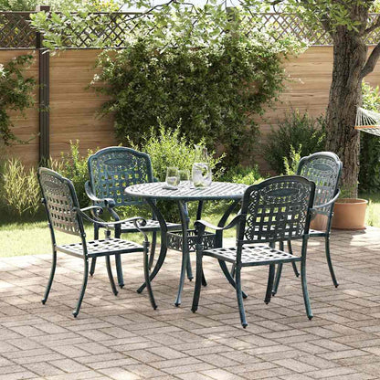 Set da Pranzo per Giardino 5 pcs Verde Alluminio