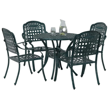 Set da Pranzo per Giardino 5 pcs Verde Alluminio