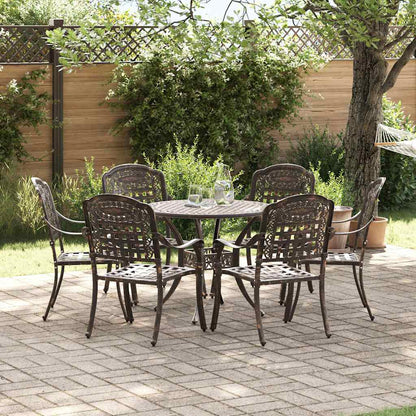 Set da Pranzo per Giardino 7 pcs Bronzo Alluminio
