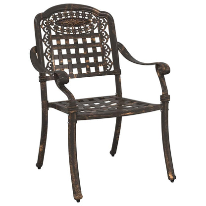 Set da Pranzo per Giardino 7 pcs Bronzo Alluminio