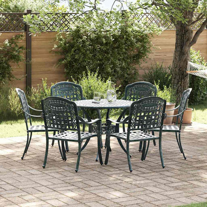 Set da Pranzo per Giardino 7 pcs Verde Alluminio