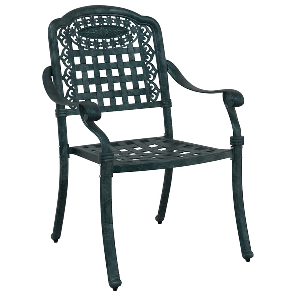 Set da Pranzo per Giardino 7 pcs Verde Alluminio