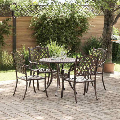 Set da Pranzo per Giardino 5 pcs Bronzo Alluminio