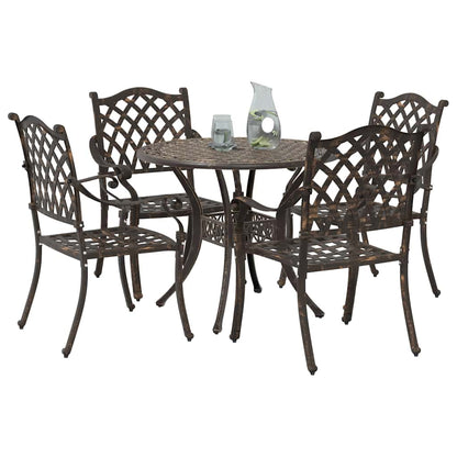 Set da Pranzo per Giardino 5 pcs Bronzo Alluminio