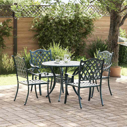 Set da Pranzo per Giardino 5 pcs Verde Alluminio