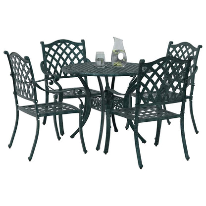 Set da Pranzo per Giardino 5 pcs Verde Alluminio