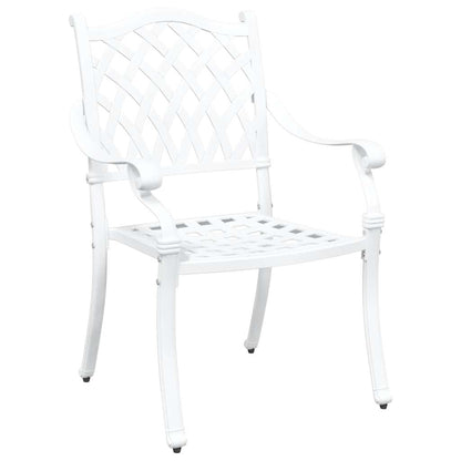 Set da Pranzo per Giardino 7 pcs Bianco Alluminio