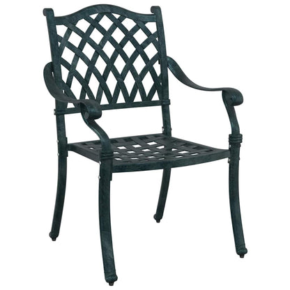 Set da Pranzo per Giardino 7 pcs Verde Alluminio