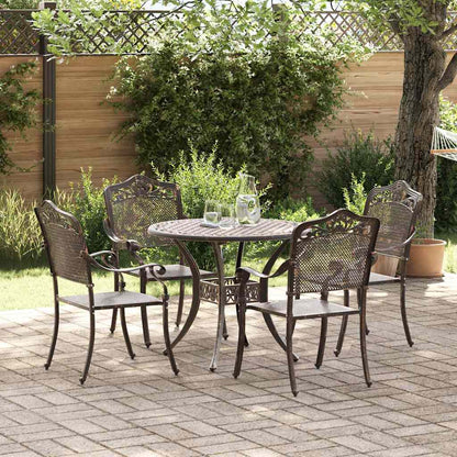 Set da Pranzo per Giardino 5 pcs Bronzo Alluminio