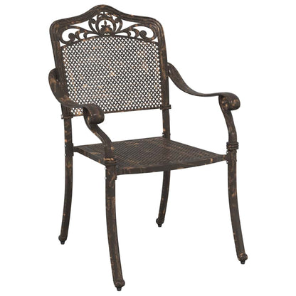 Set da Pranzo per Giardino 5 pcs Bronzo Alluminio