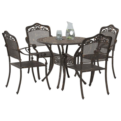 Set da Pranzo per Giardino 5 pcs Bronzo Alluminio