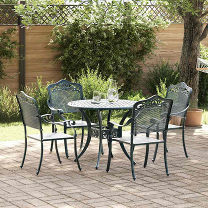 Set da Pranzo per Giardino 5 pcs Verde Alluminio