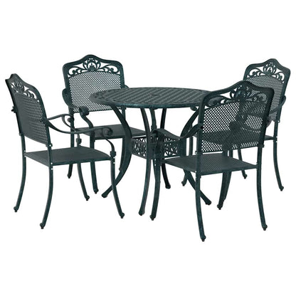 Set da Pranzo per Giardino 5 pcs Verde Alluminio
