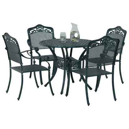 Set da Pranzo per Giardino 5 pcs Verde Alluminio