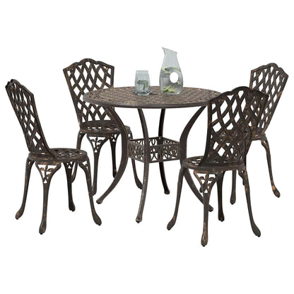 Set da Pranzo per Giardino 5 pcs Bronzo Alluminio