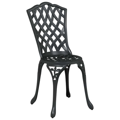 Set da Pranzo per Giardino 5 pcs Nero Alluminio