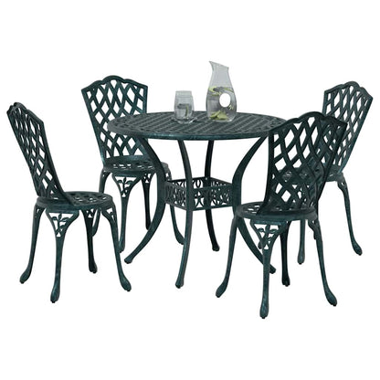 Set da Pranzo per Giardino 5 pcs Verde Alluminio