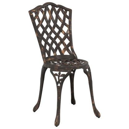 Set da Pranzo per Giardino 7 pcs Bronzo Alluminio
