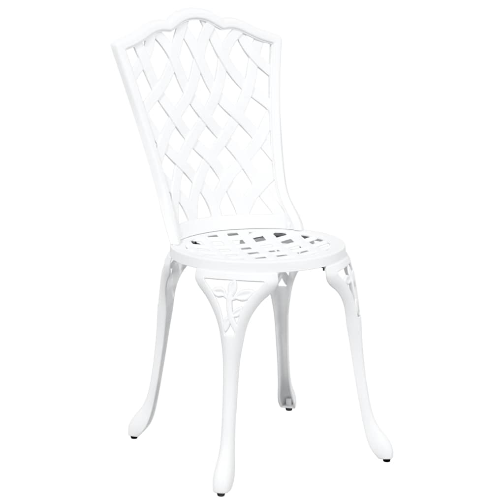 Set da Pranzo per Giardino 7 pcs Bianco Alluminio