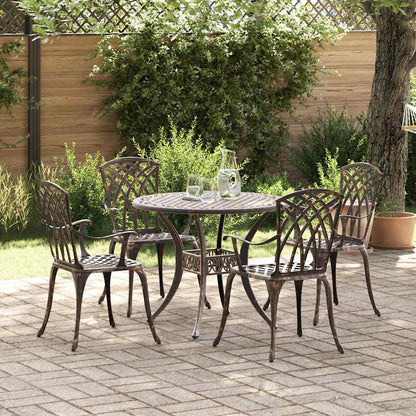 Set da Pranzo per Giardino 5 pcs Bronzo Alluminio