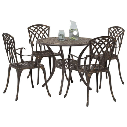 Set da Pranzo per Giardino 5 pcs Bronzo Alluminio