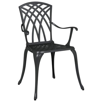 Set da Pranzo per Giardino 5 pcs Nero Alluminio