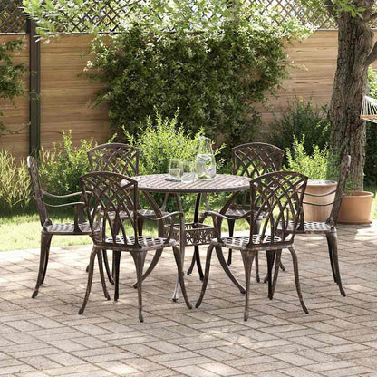 Set da Pranzo per Giardino 7 pcs Bronzo Alluminio