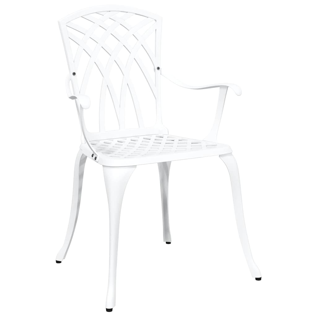 Set da Pranzo per Giardino 7 pcs Bianco Alluminio