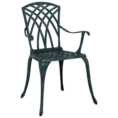 Set da Pranzo per Giardino 7 pcs Verde Alluminio
