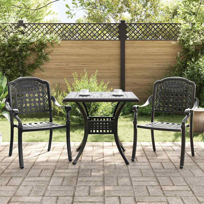 Set di Tavolo da Giardino 3 pcs Nero Alluminio pressofuso