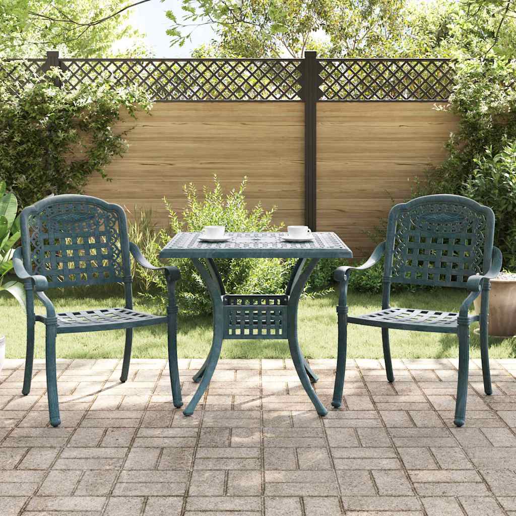 Set di Tavolo da Giardino 3 pcs Verde Alluminio pressofuso