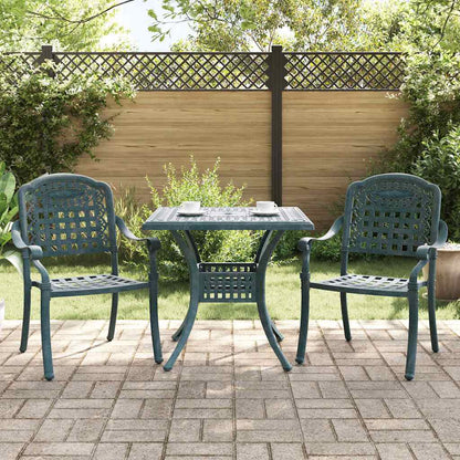 Set di Tavolo da Giardino 3 pcs Verde Alluminio pressofuso