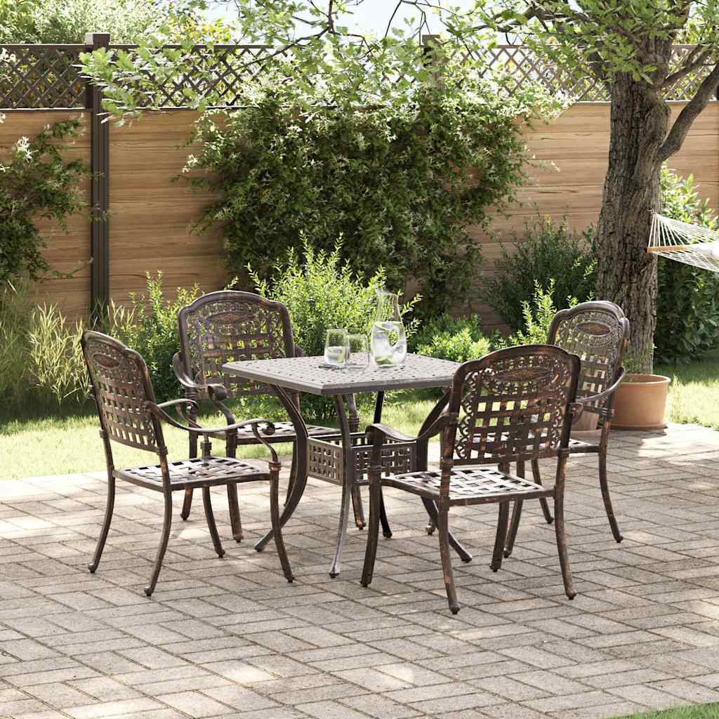 Set di Tavolo da Giardino 3 pcs Bronzo Alluminio pressofuso