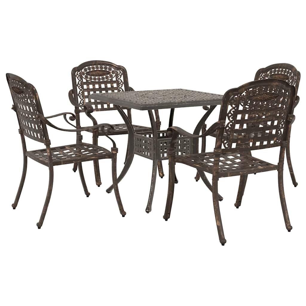 Set di Tavolo da Giardino 3 pcs Bronzo Alluminio pressofuso