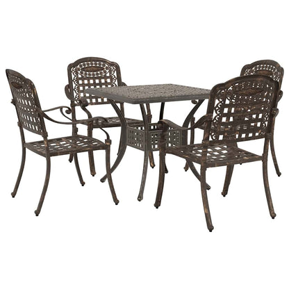 Set di Tavolo da Giardino 3 pcs Bronzo Alluminio pressofuso