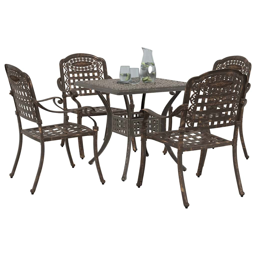 Set di Tavolo da Giardino 3 pcs Bronzo Alluminio pressofuso